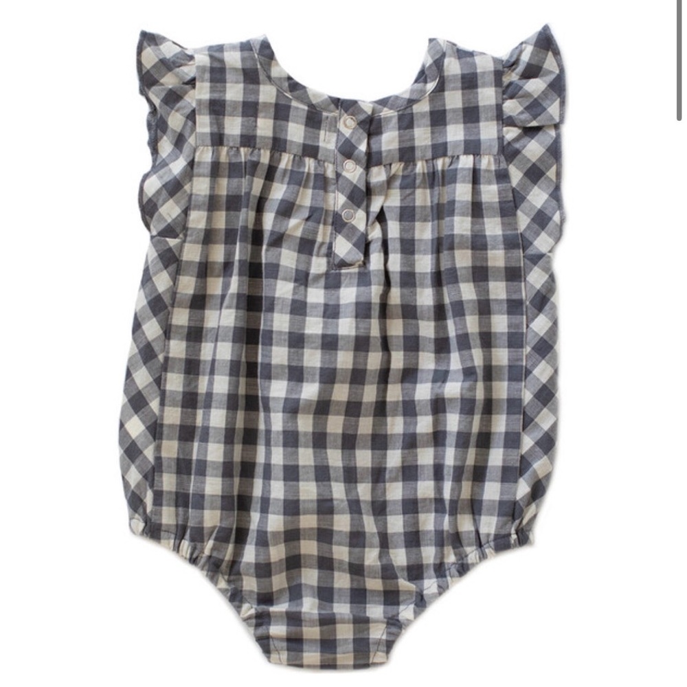 Pehr Blue Checkmate Flutter One-Piece, size 3-6 months - Picture 2 of 4